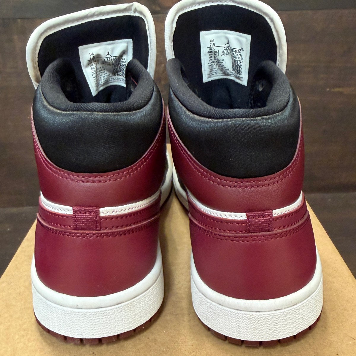 Jordan 1 Mid SE Black Dark Beetroot (Women's) Size 7.5W (Pre-Owned) - Image 4