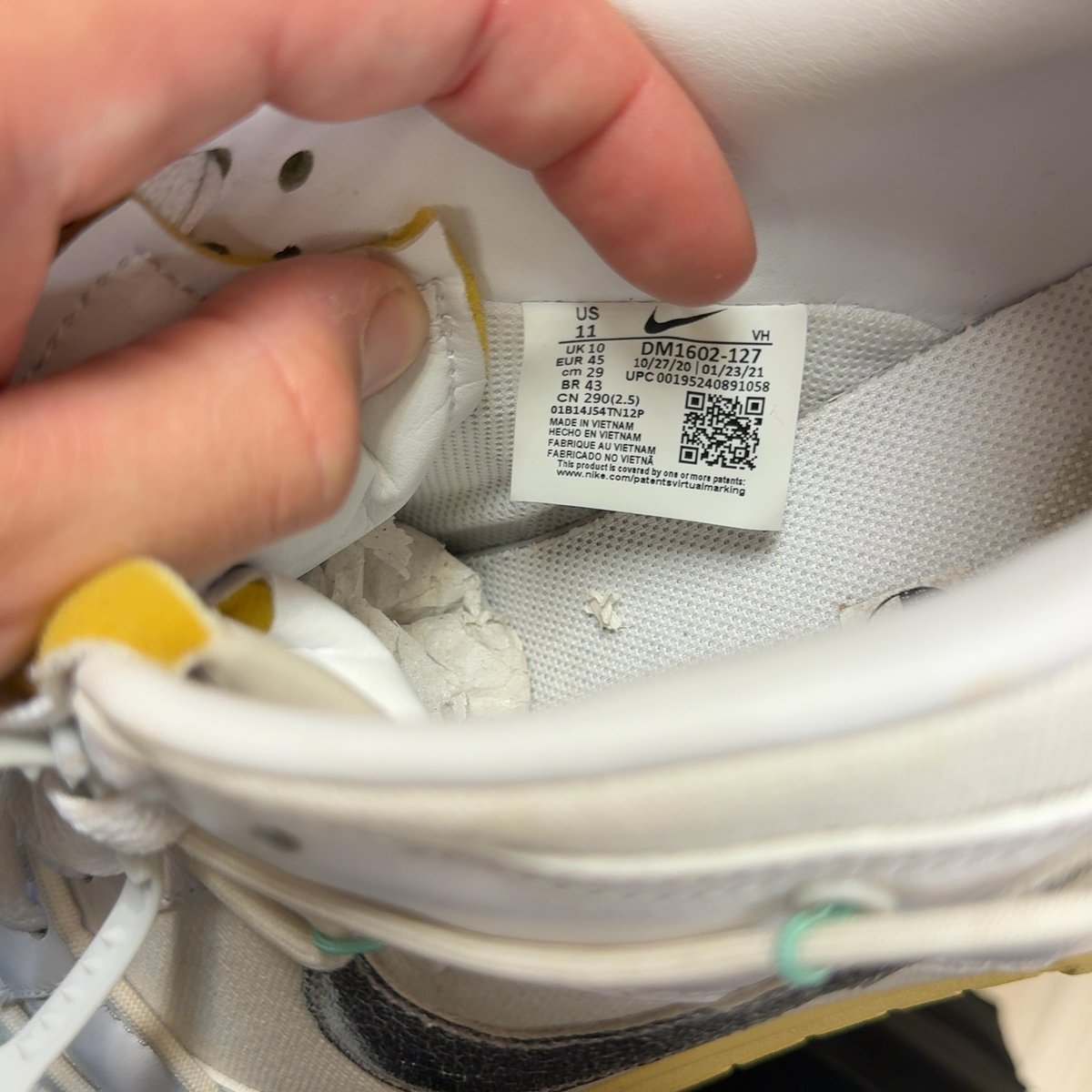 Nike Dunk Low Off-White Lot 1 Size 11 (Pre-Owned) - aux