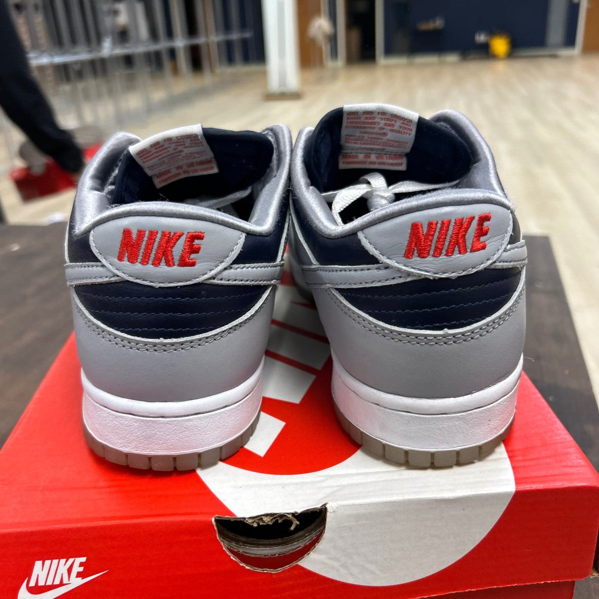 Nike Dunk Low College Navy Grey (Women's) - Image 4