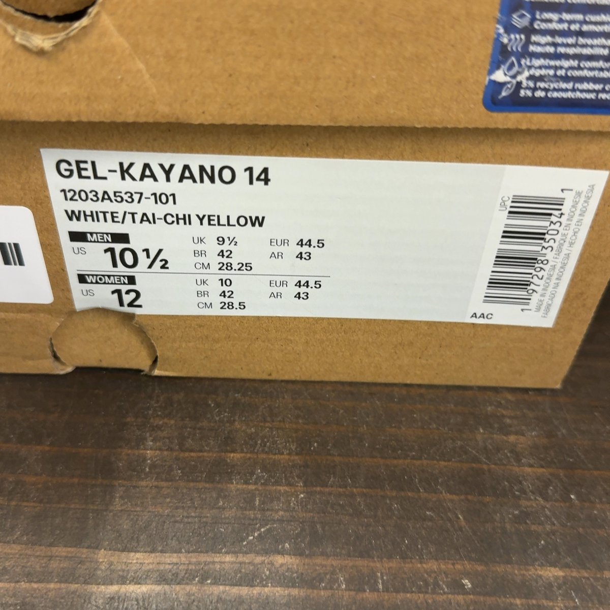 ASICS GEL-Kayano 14 Tai Chi Yellow Size 10.5 (Pre-Owned) - aux