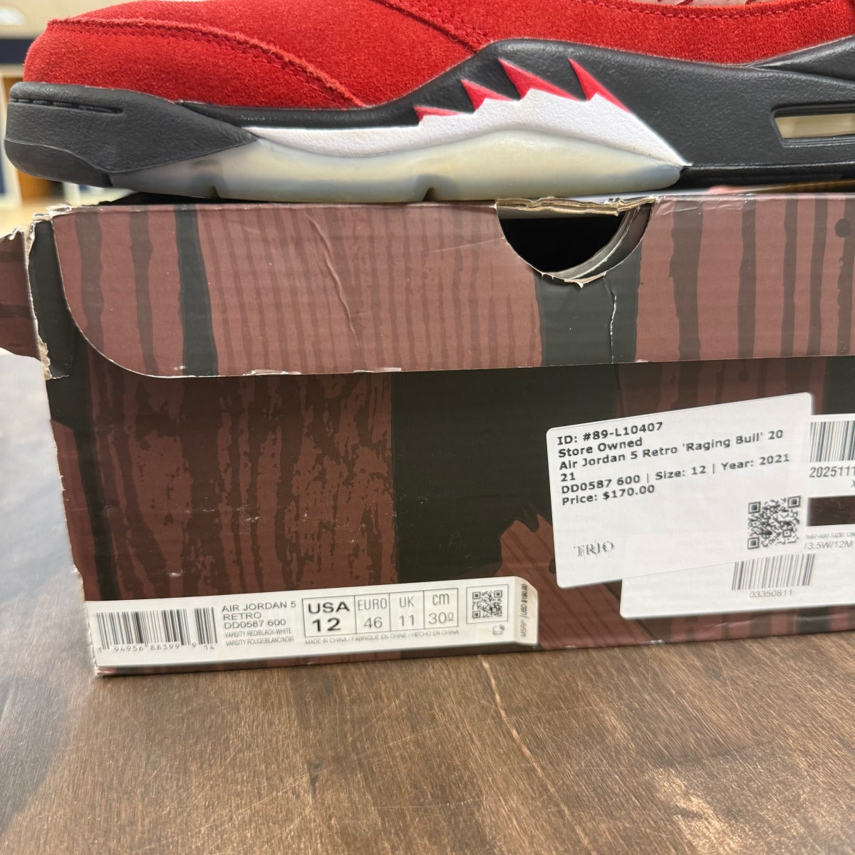 Jordan 5 Retro Raging Bull Red (2021) Size 12 (Pre-Owned) - Image 4
