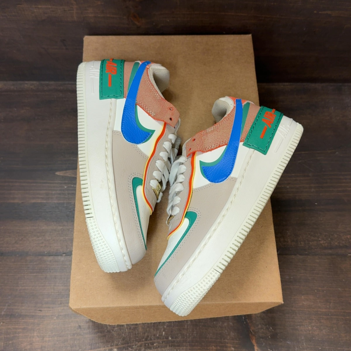 Nike Air Force 1 Low Shadow Sail Signal Blue Green (Women's) Size 5.5W (Pre-Owned) - Image 2