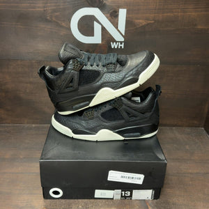 Jordan 4 Retro Pony Hair Black Size 13 (Pre-Owned) - front