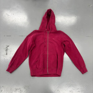 Supreme Small Box Logo Zip Up Hooded Sweatshirt Cardinal Size L (Pre-Owned) - Image 1