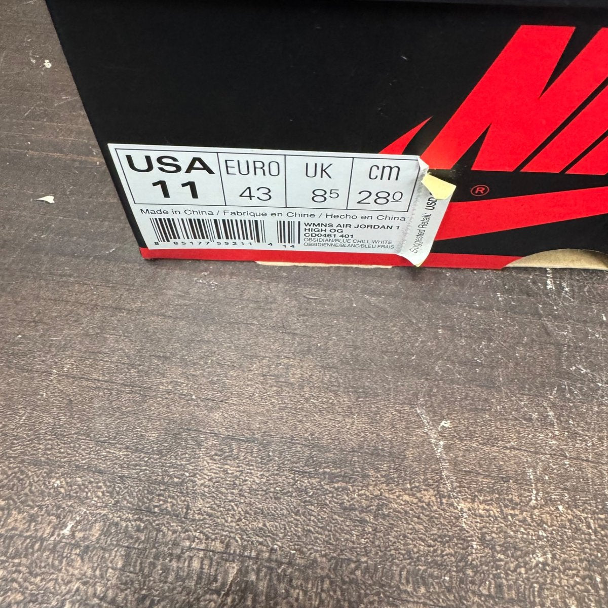 Jordan 1 Retro High UNC Patent (Women's) Size 11W (Pre-Owned) - aux