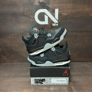 Jordan 4 Retro Black Canvas (GS) Size 7Y (Pre-Owned) - front