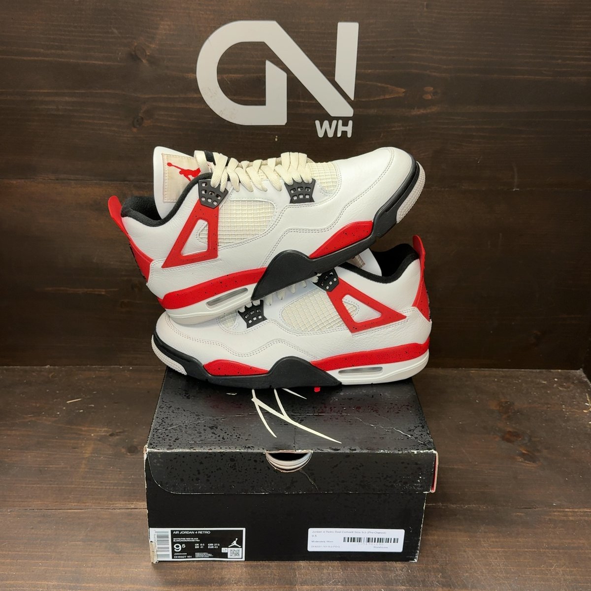 Jordan 4 Retro Red Cement Size 9.5 (Pre-Owned) - front