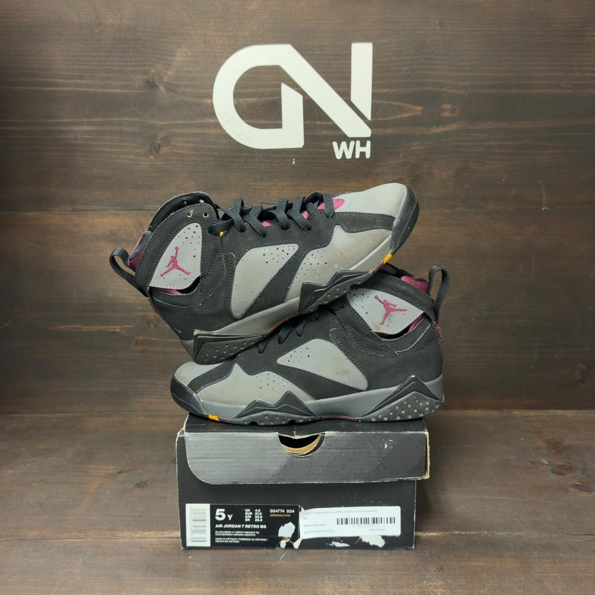 Jordan 7 Retro Bordeaux (2015) (GS) Size 5Y (Pre-Owned) - front