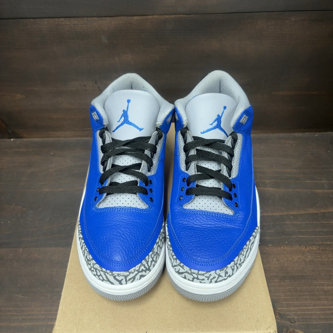 Jordan 3 Retro Varsity Royal Cement Size 9.5 (Pre-Owned) - Image 3