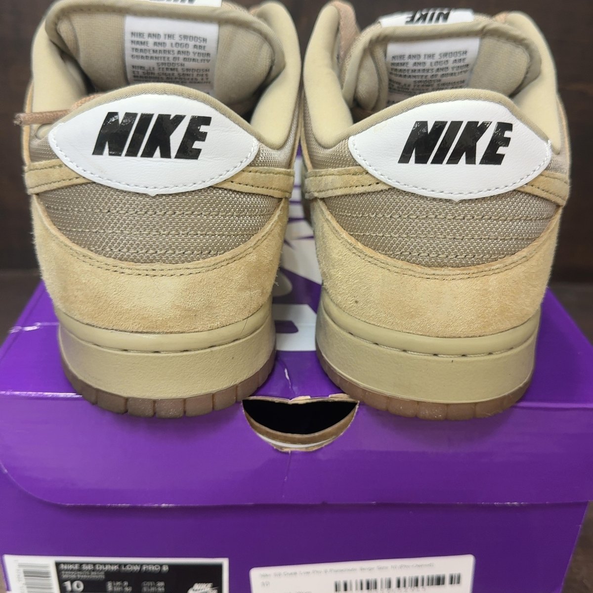 Nike SB Dunk Low Pro B Parachute Beige Size 10 (Pre-Owned) - aux