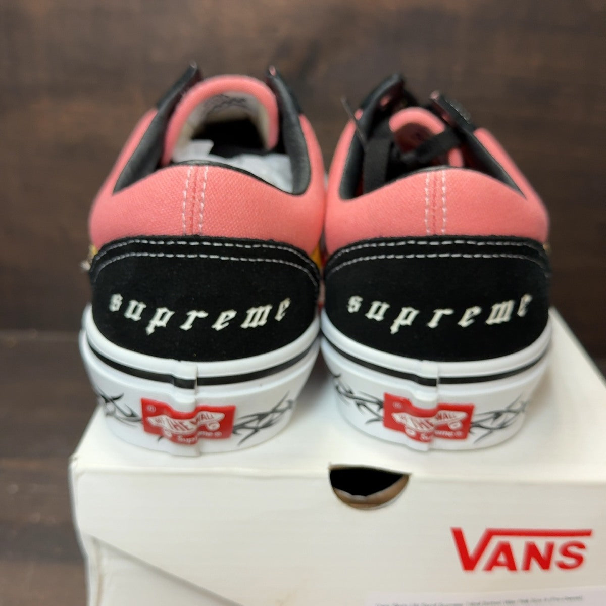 Vans Skate Old Skool Supreme Tribal Barbed Wire Pink Size 8 (Pre-Owned) - aux