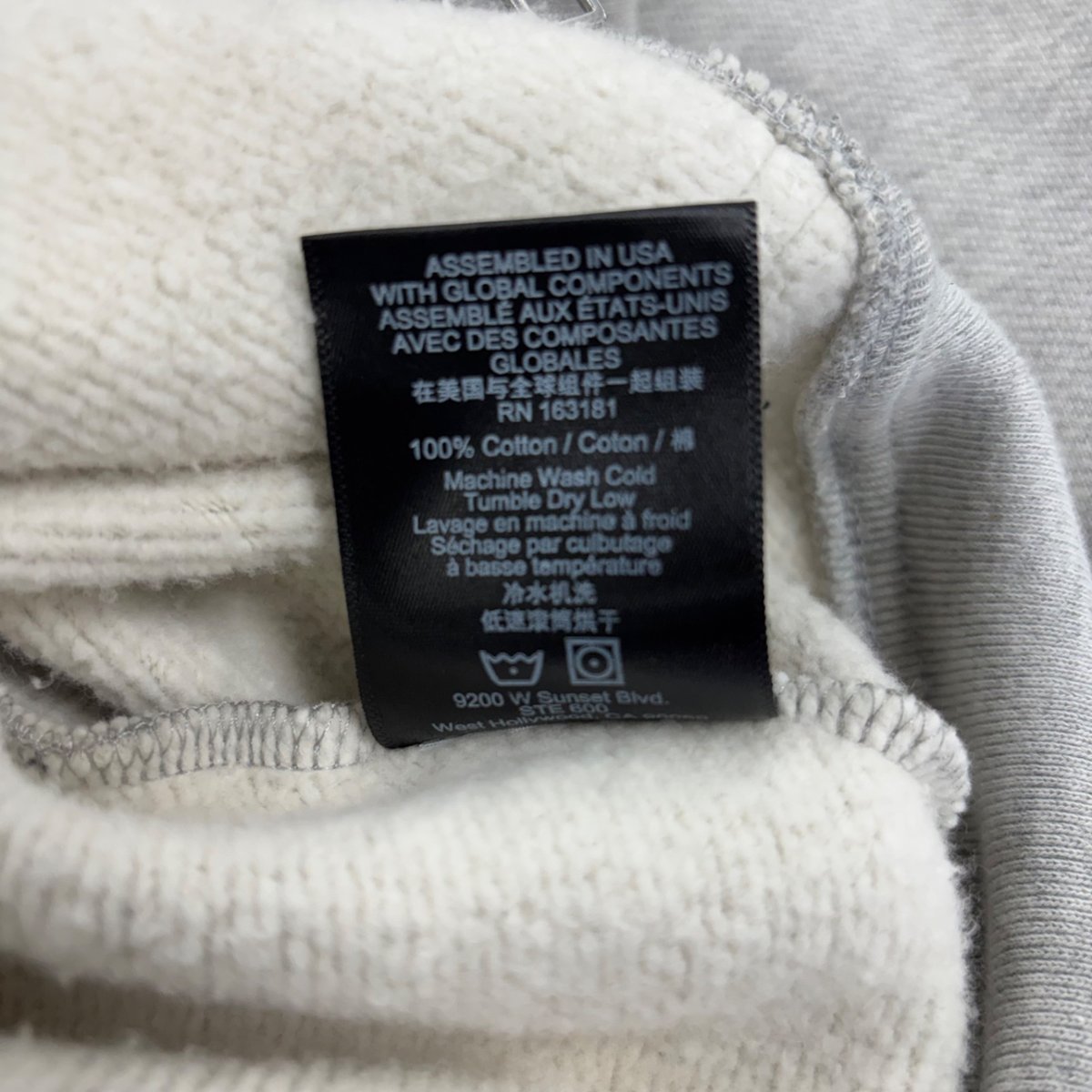 Rhude Youth of America Zip Up Heather Grey Size Medium (Pre-Owned) - sole