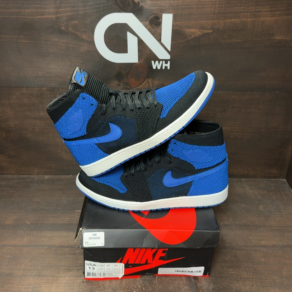 Jordan 1 Retro High Flyknit Royal Size 13 (Pre-Owned) - front