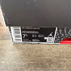 Jordan 3 Retro White Cement Reimagined Size 7.5 (Pre-Owned) - Image 6