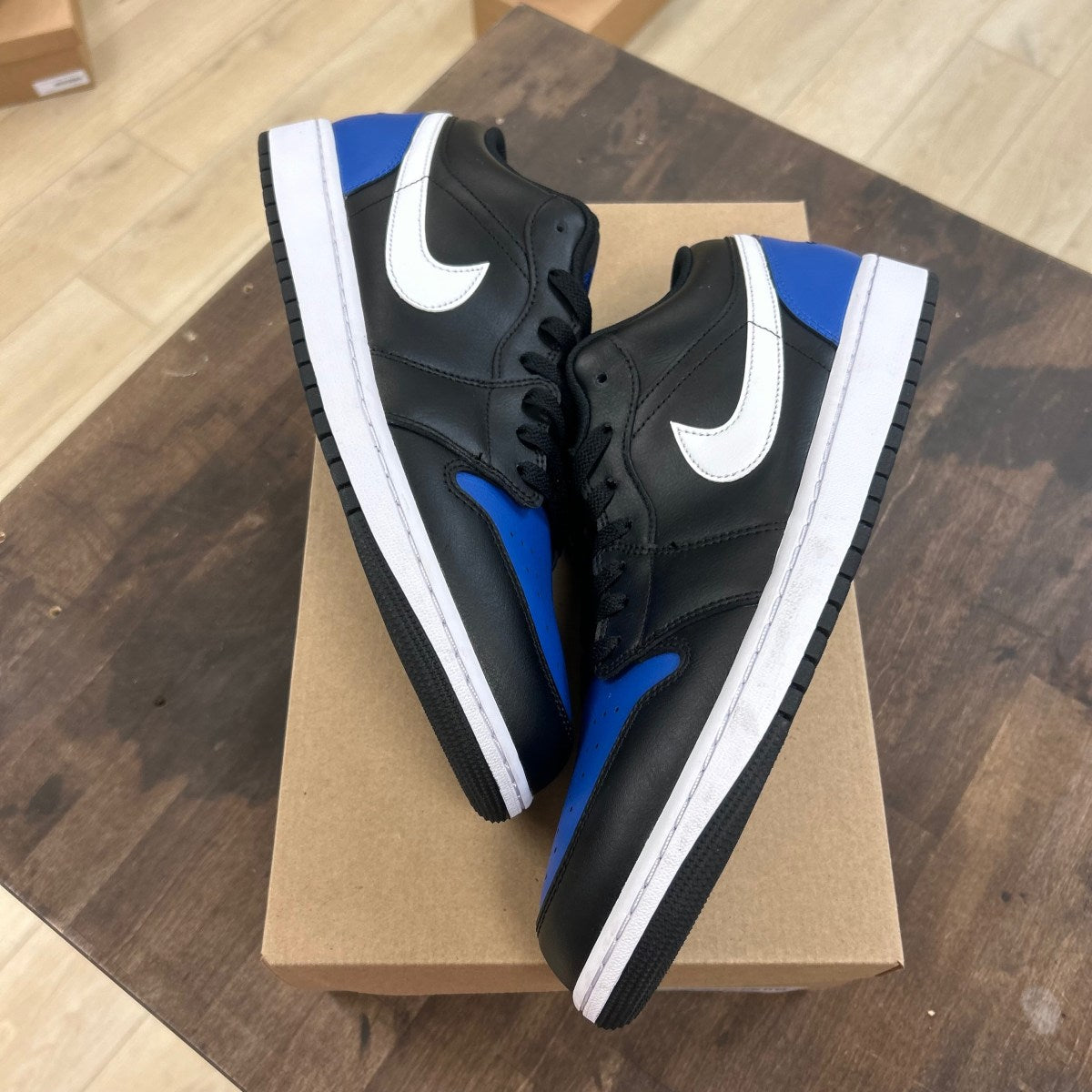 Jordan 1 Low Black Royal Toe Size 12 (Pre-Owned) - Image 1