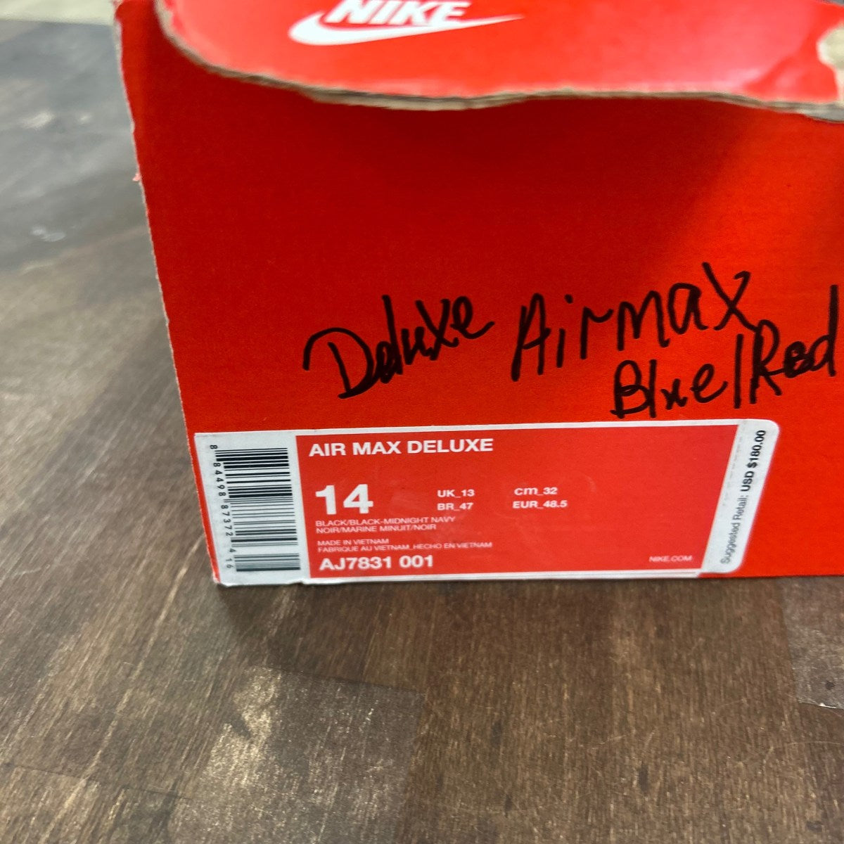 Nike Air Max Deluxe Black Midnight Navy Size 14 (Pre-Owned) - Image 6