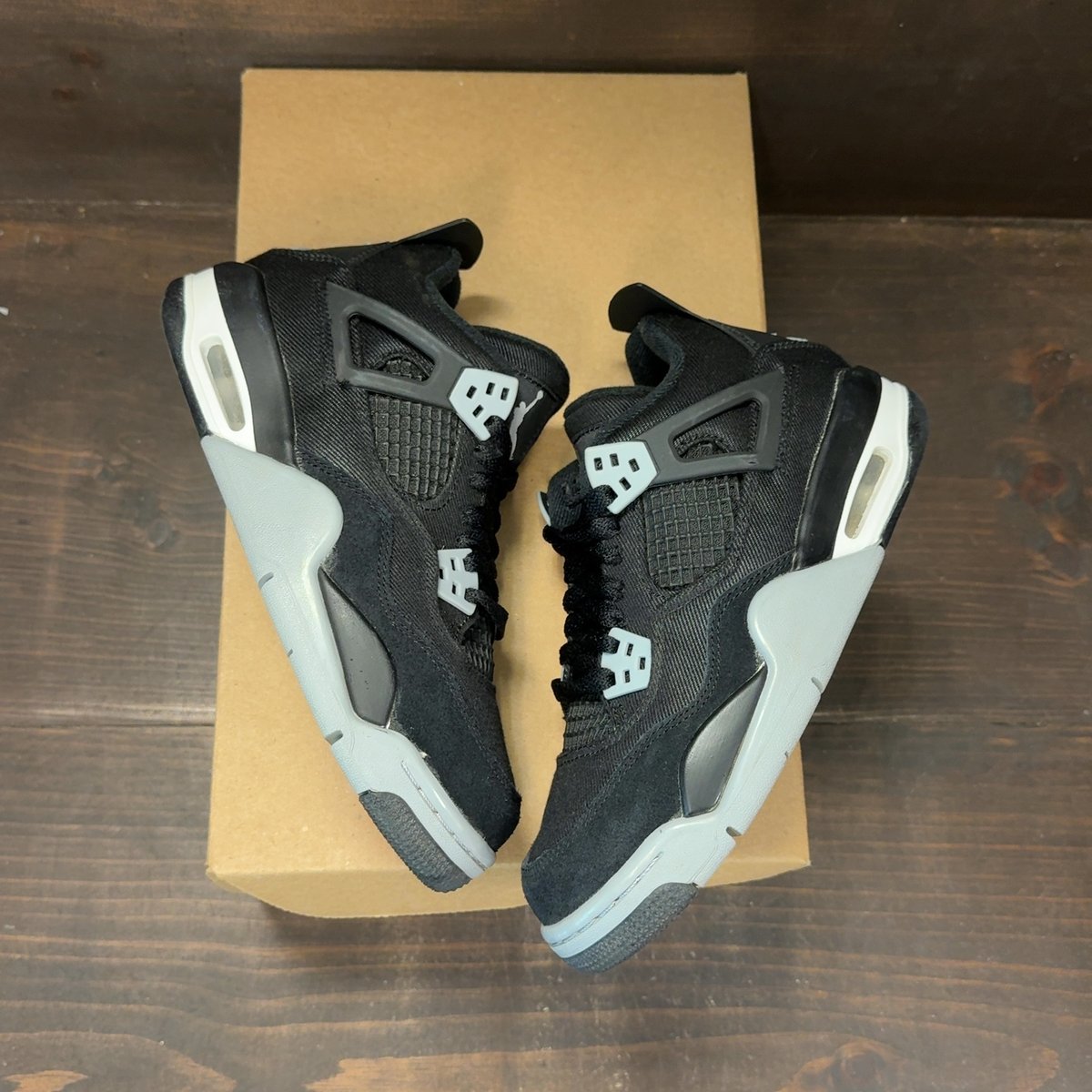 Jordan 4 Retro Black Canvas (GS) Size 4.5Y (Pre-Owned) - back
