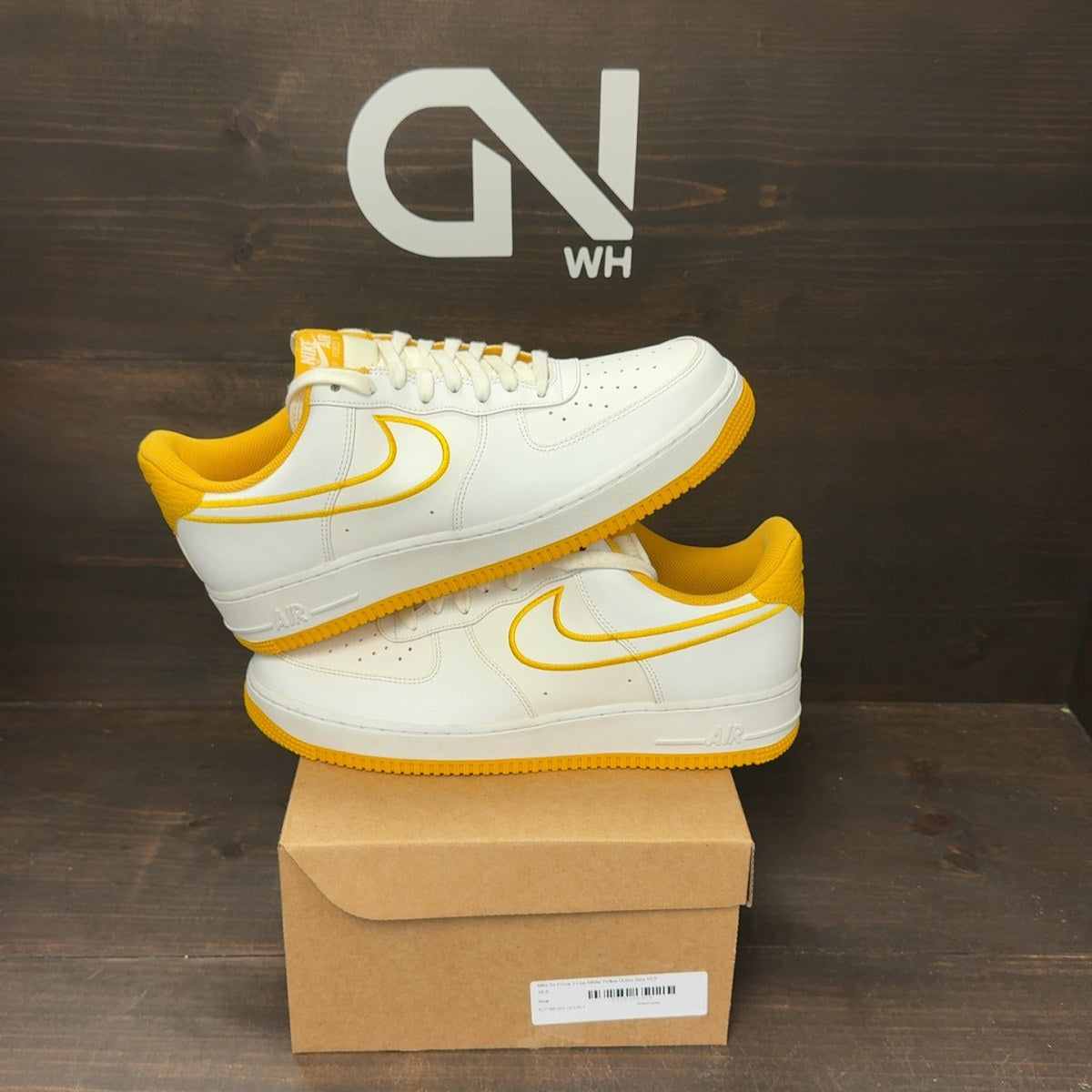 Nike Air Force 1 Low White Yellow Ochre Size 10.5 - Image 1