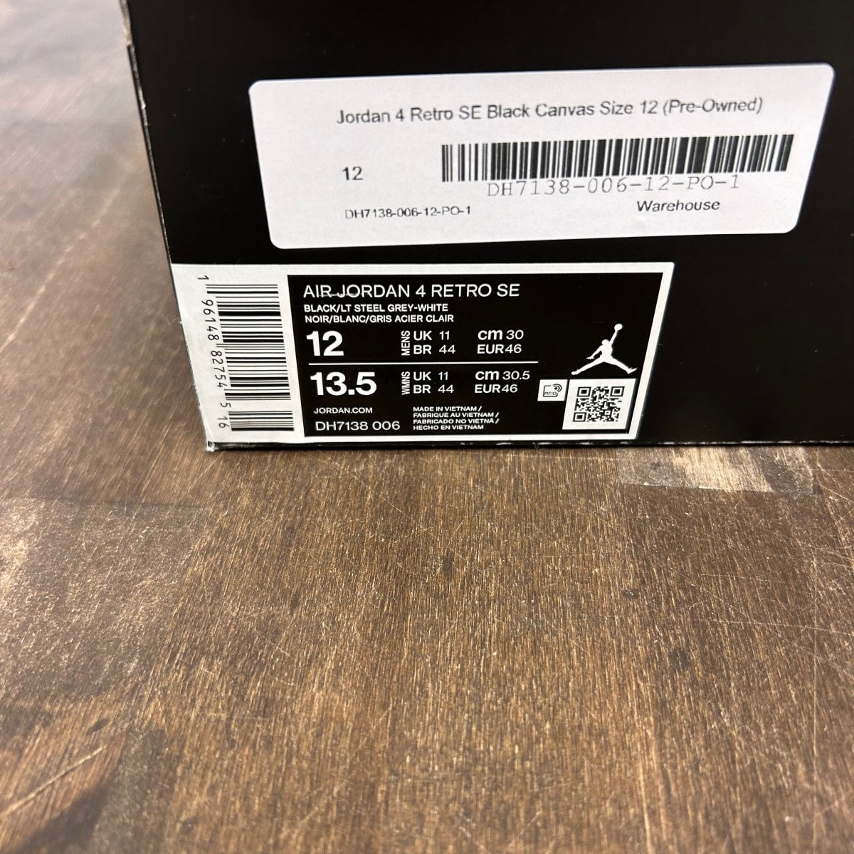 Jordan 4 Retro SE Black Canvas - Image 6