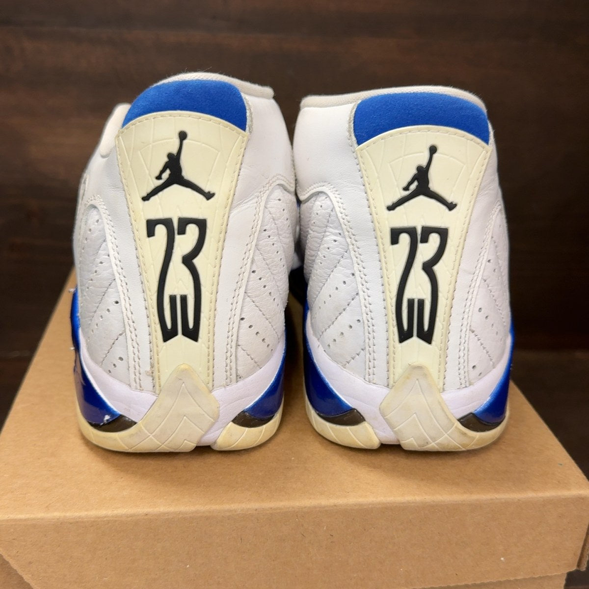 Jordan 14 Retro White Hyper Royal Size 8.5 (Pre-Owned) - Image 5