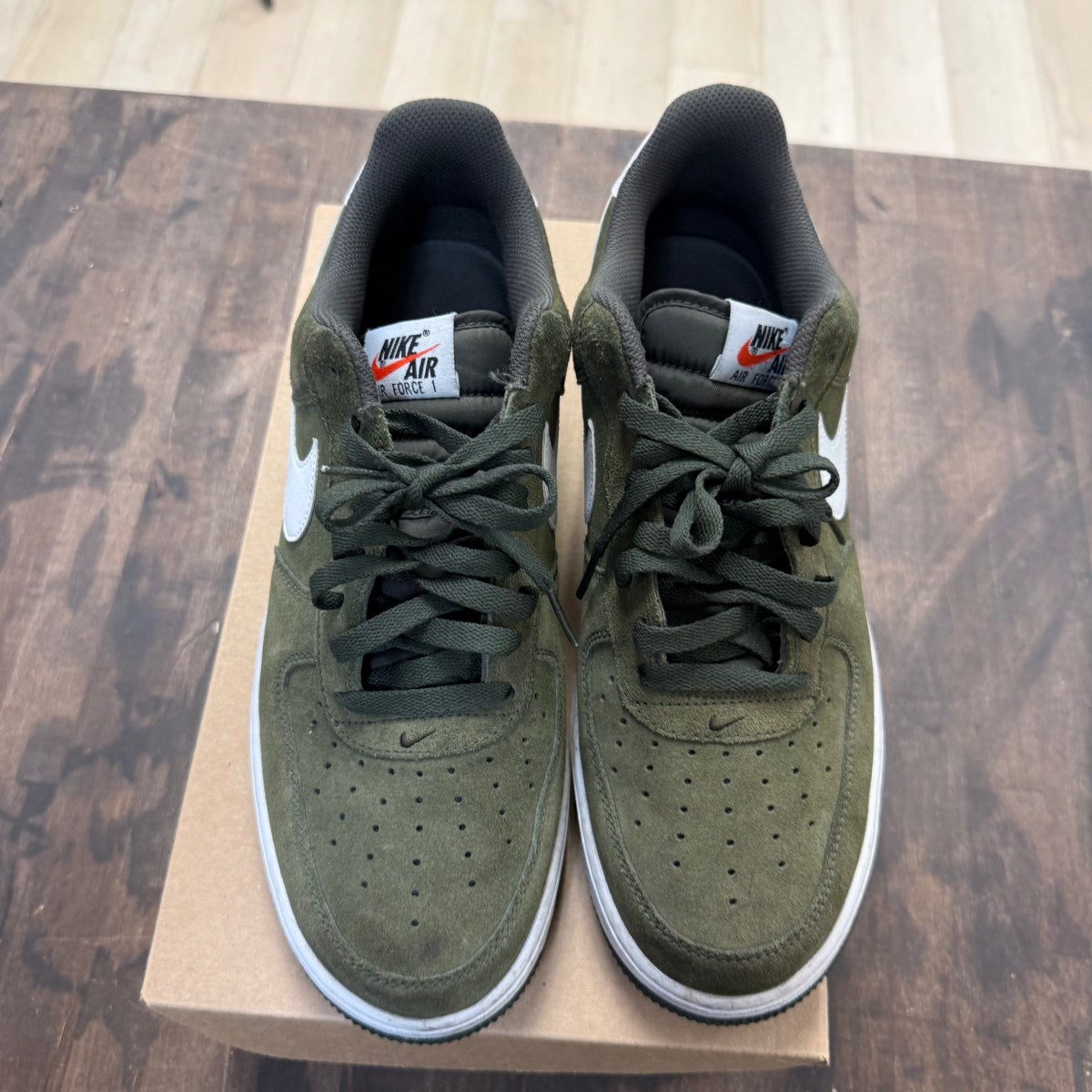 Nike Air Force 1 Cargo Khaki/White-Cargo Khaki Size 11 (Pre-Owned) - Image 2