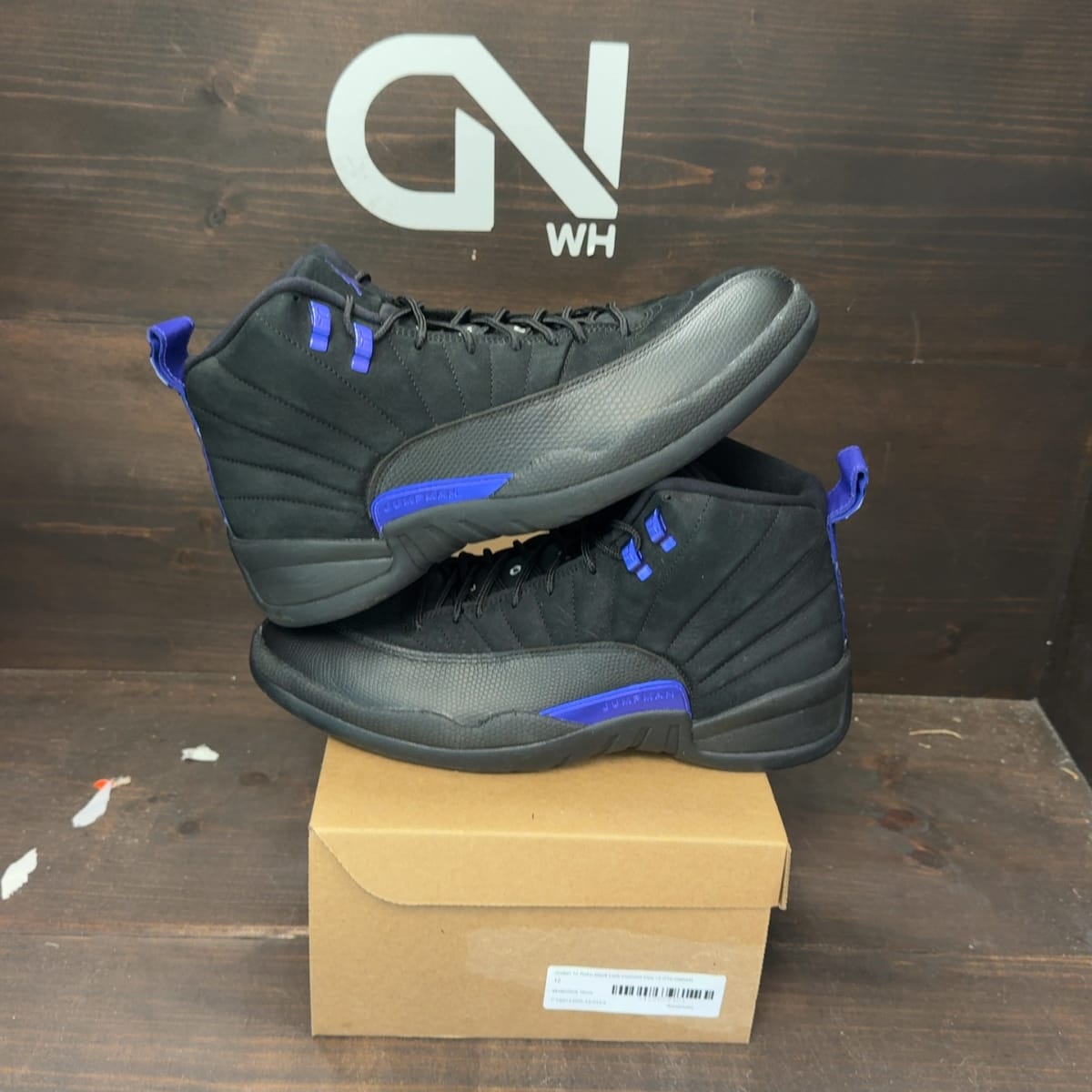 Jordan 12 Retro Black Dark Concord Size 12 (Pre-Owned) - front
