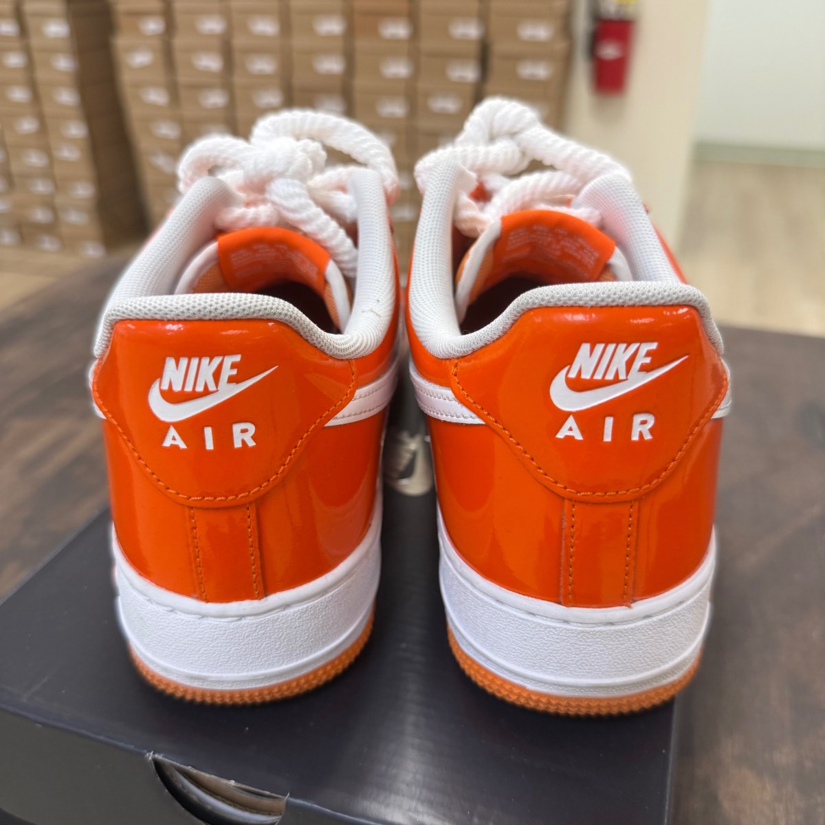 Nike Air Force 1 Low '07 Orange White Patent - Image 5