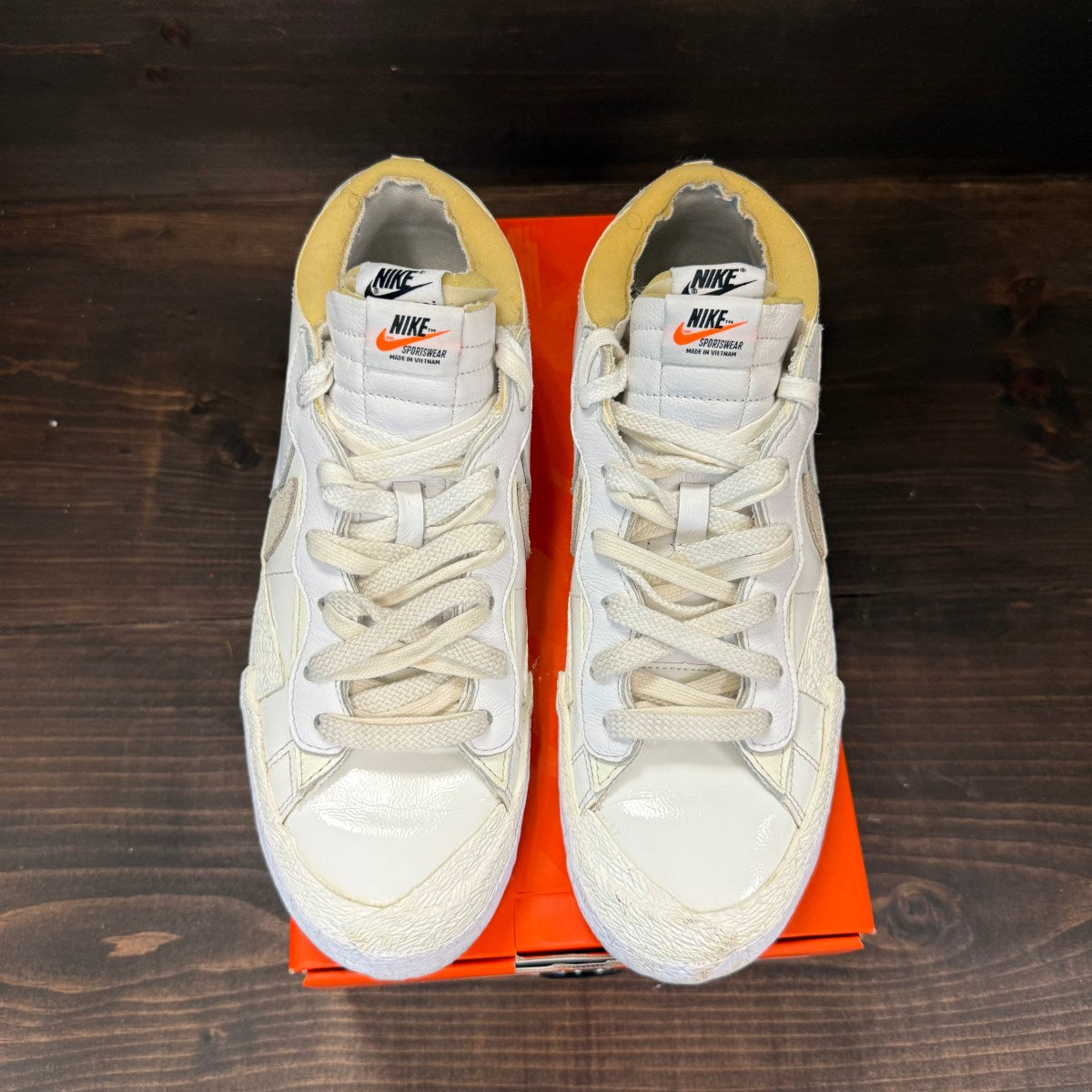 Nike Blazer Low sacai White Patent Leather - Image 3
