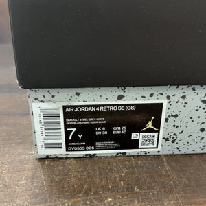 Jordan 4 Retro Black Canvas (GS) Size 7Y (Pre-Owned) - aux