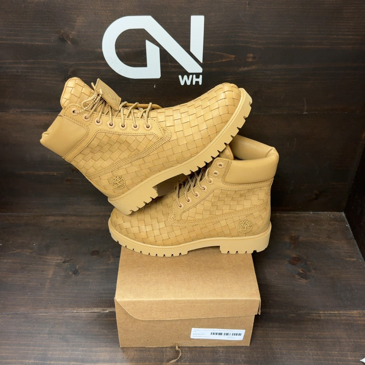 Timberland 6 Inch Premium Boot 'Woven Medium Beige Full Grain' Size 7.5 (Pre-Owned) - Image 2
