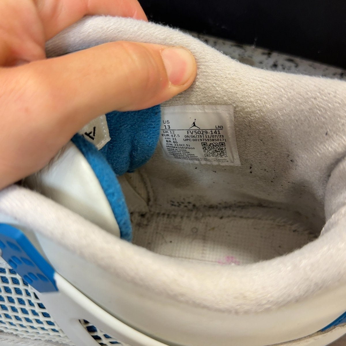 Jordan 4 Retro Military Blue (2024) Size 13 (Pre-Owned) - Image 7