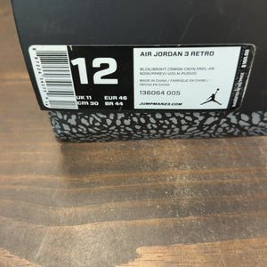 Jordan 3 Retro Crimson Size 12 (Pre-Owned) - aux