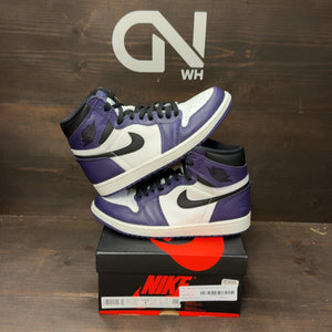 Jordan 1 Retro High Court Purple White Size 7.5 (Pre-Owned) - front