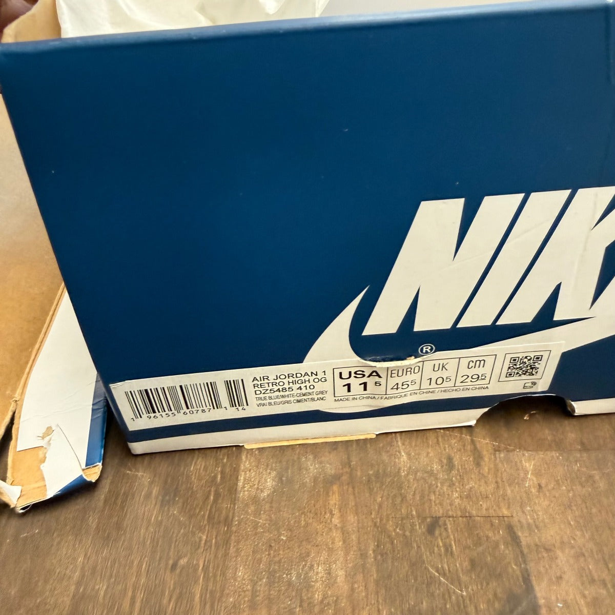 Jordan 1 Retro High OG True Blue Size 11.5 (Pre-Owned)