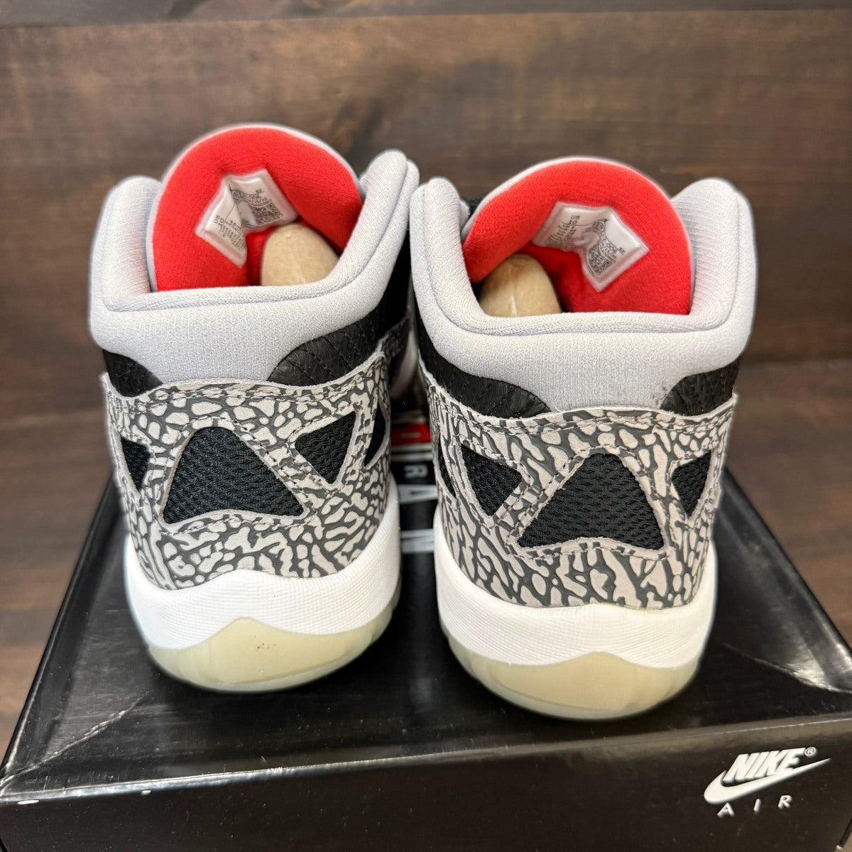 Jordan 11 Retro Low IE Black Cement Size 10 (Pre-Owned) - Image 3