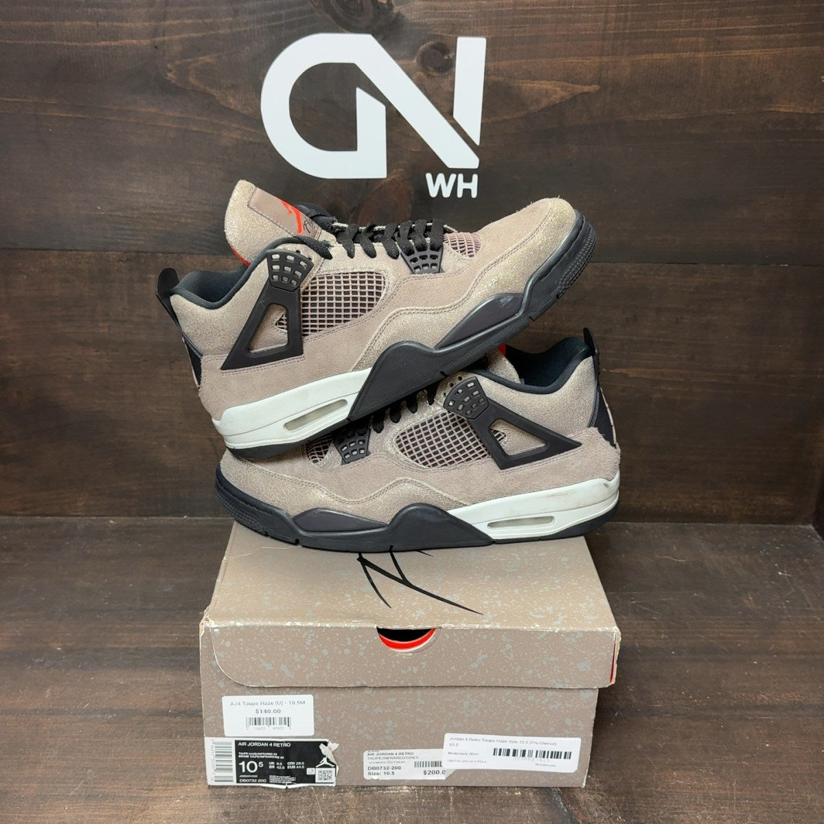Jordan 4 Retro Taupe Haze Size 10.5 (Pre-Owned) - front