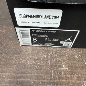 Jordan 4 Retro Red Cement Size 8 (Pre-Owned) - aux