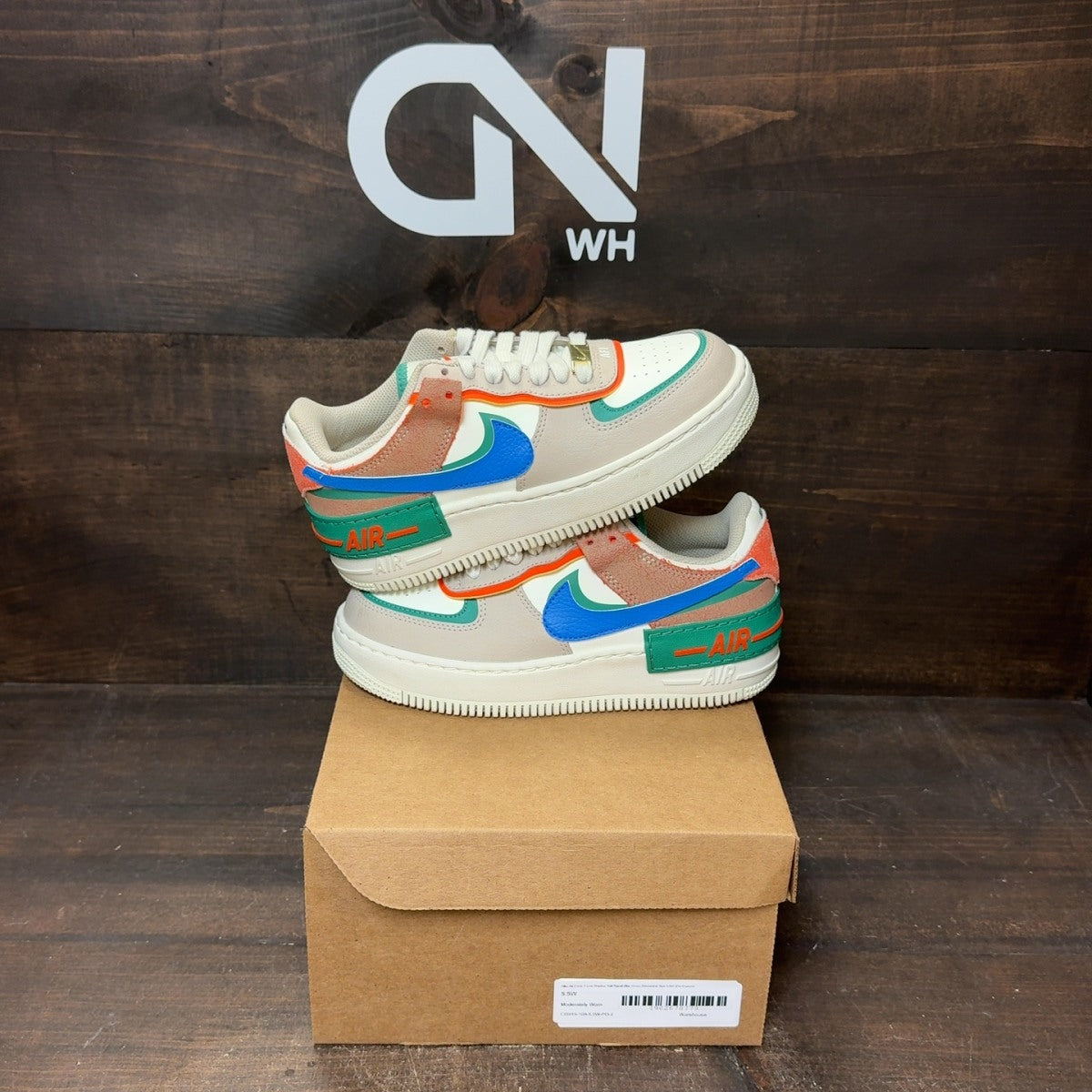 Nike Air Force 1 Low Shadow Sail Signal Blue Green (Women's) Size 5.5W (Pre-Owned) - Image 1