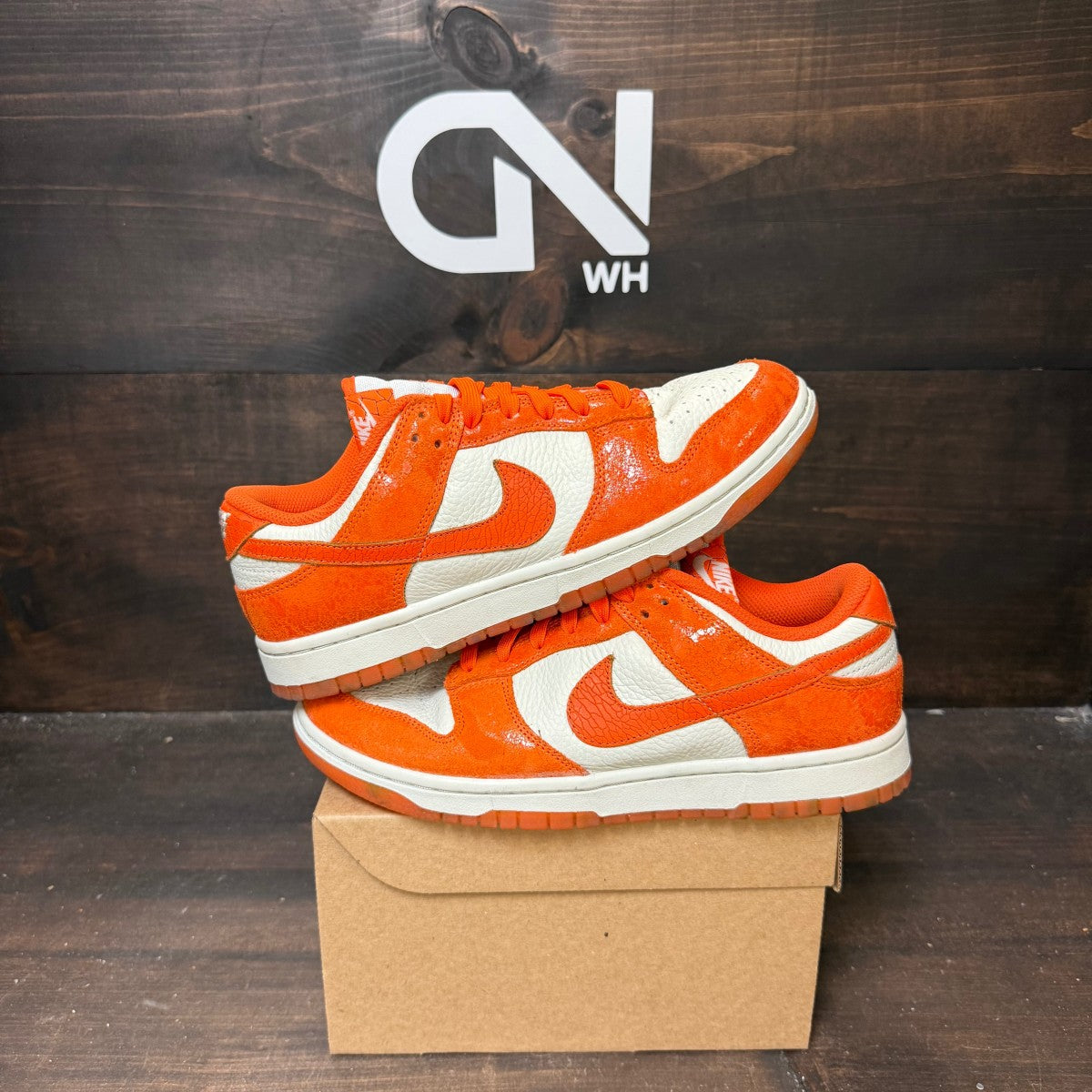 Nike Dunk Low Cracked Orange (Women's) Size 9W (Pre-Owned) - Image 1