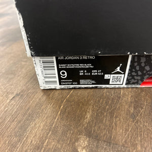 Jordan 3 Retro White Cement Reimagined Size 9 (Moderately Worn Pre-Owned) - Image 6