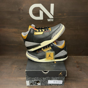 Jordan 3 Retro Black Cement Gold (Women's) Size 10.5W (Pre-Owned) - front