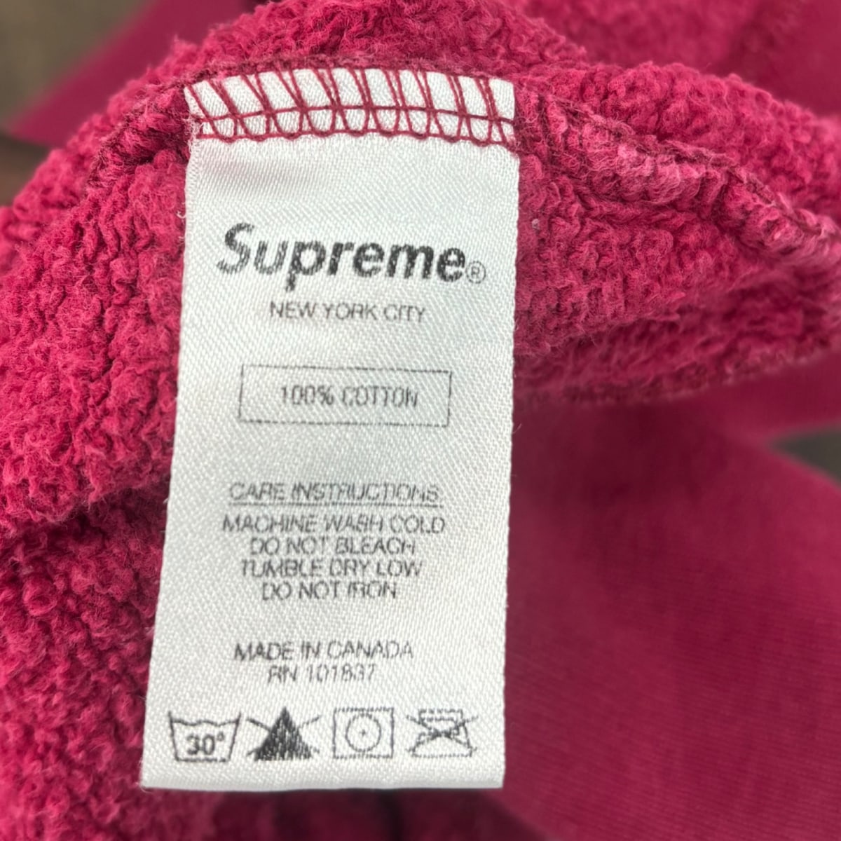 Supreme Small Box Logo Zip Up Hooded Sweatshirt Cardinal Size L (Pre-Owned) - Image 4