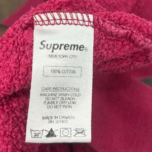 Supreme Small Box Logo Zip Up Hooded Sweatshirt Cardinal Size L (Pre-Owned) - Image 4