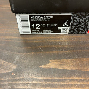 Jordan 3 Retro OG Black Cement (2024) Size 12.5 (Pre-Owned) - aux