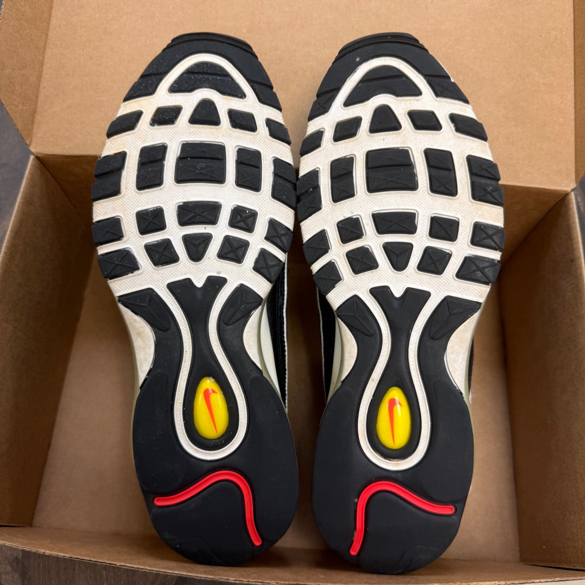 Nike Air Max 98 Black White Yellow Crimson Size 10 (Pre-Owned) - Image 2