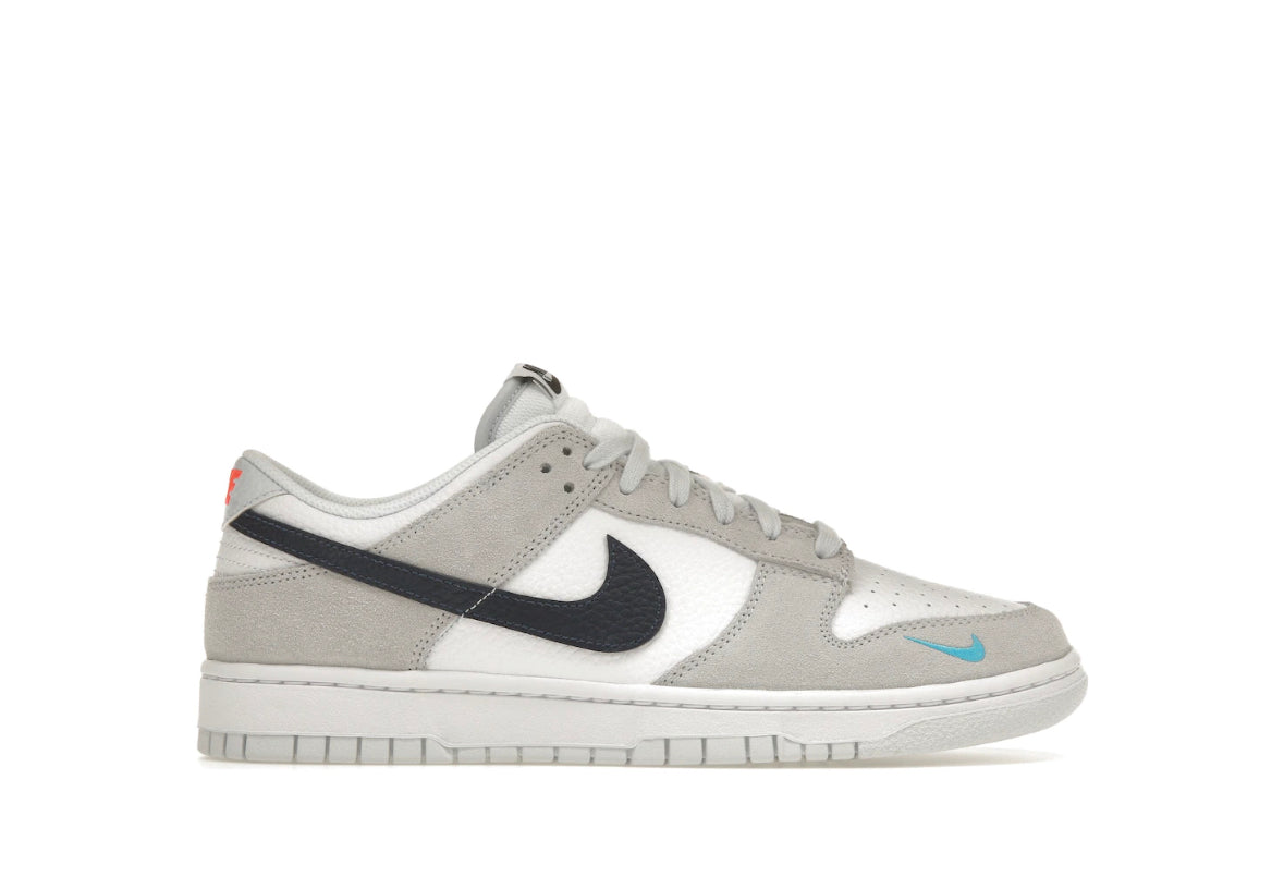 White Grey Navy Aqua Mini Swoosh Dunk Low