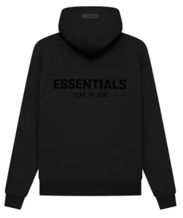 Fear of God Essentials Hoodie Black Stretch Limo (SS22)