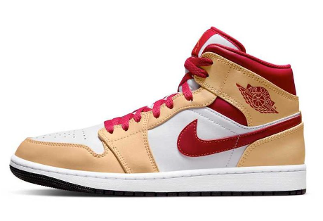 Beige Red Jordan 1 Mid