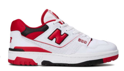 White Red New Balance 550