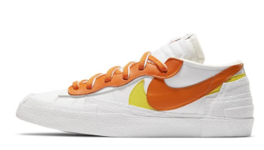 Sacai White Magma Orange Nike Blazer Low